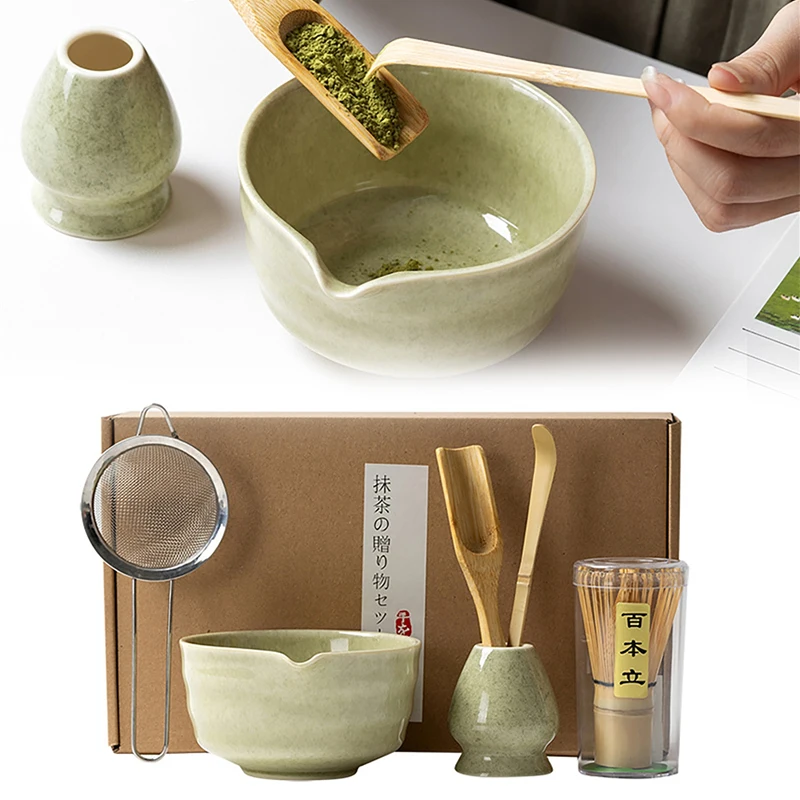 

6PCS Japanese Matcha Tea Tools Set Bamboo Tea Spoon Ceremony Traditional Matcha Blender Teaware Tea-making Tools Accessories