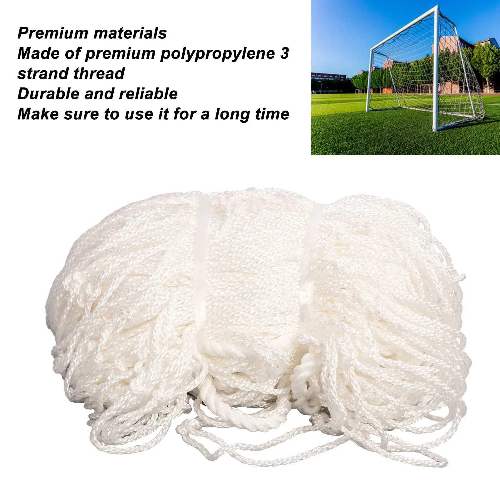 Soccer Net Professional Standard 9.8x6.6ft 3 Strands Tight Woven Sturdy Polypropylene Goal Net Replacement For Soccer Match