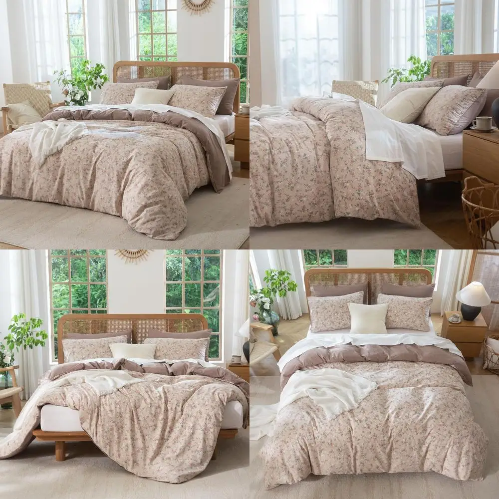 

Комплект одеял Floral King: шикарный мрачный марлевый садовый винтажный принт из 3 предметов, всесезонная роскошь и дышащая, с 2 наволочками