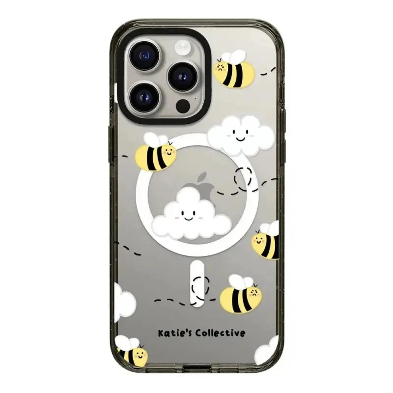 

Flower Honeybee 2.0 Acrylic Black Border MagSafe iPhone 12 13 14 15 Pro Max Protective Mobile Phone Case Cover Shell