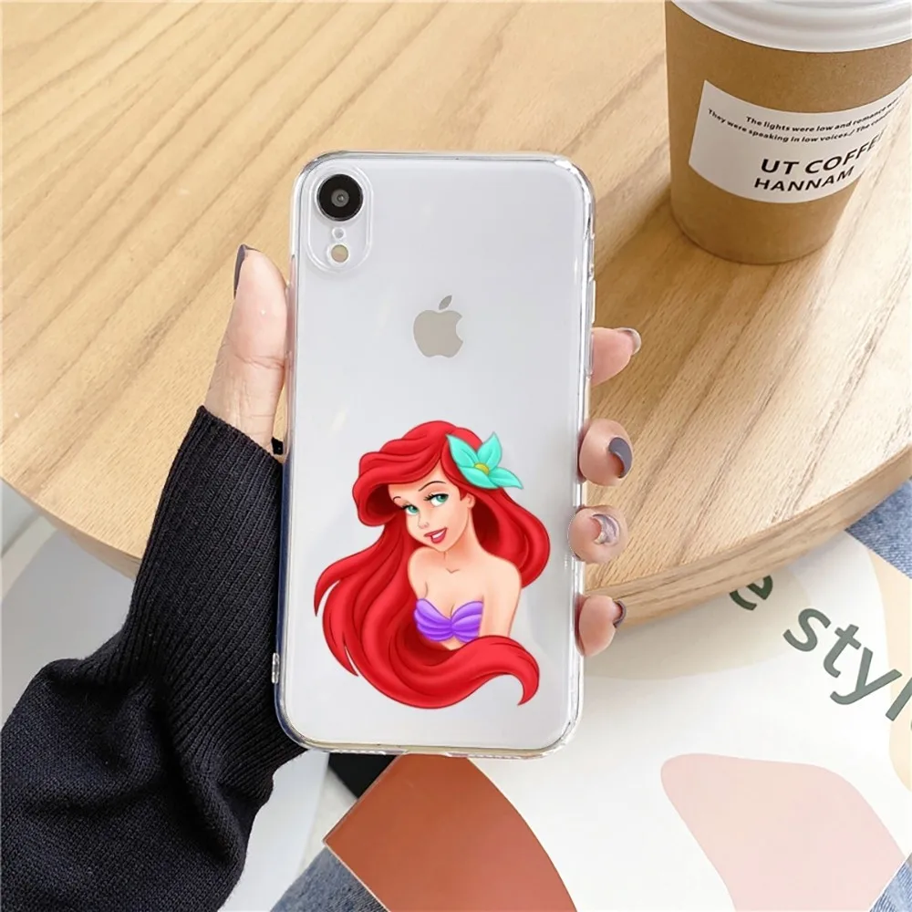 Cute Ariel The M-Mermaid Phone Case For Iphone 15 11 13 14 Pro Max 7 8 Plus X Xr Xs Max Se2020 12mini Transparent Cover