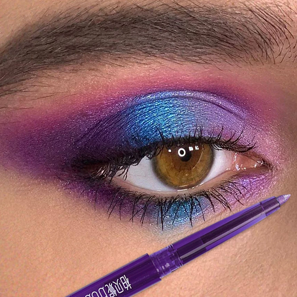 Glitter Chrome Shiny Eyeliner Gel Pen Waterproof Metallic Blue Purple Green Eyeshadow Lying Silkworm Pencil Eyes Makeup Cosmetic