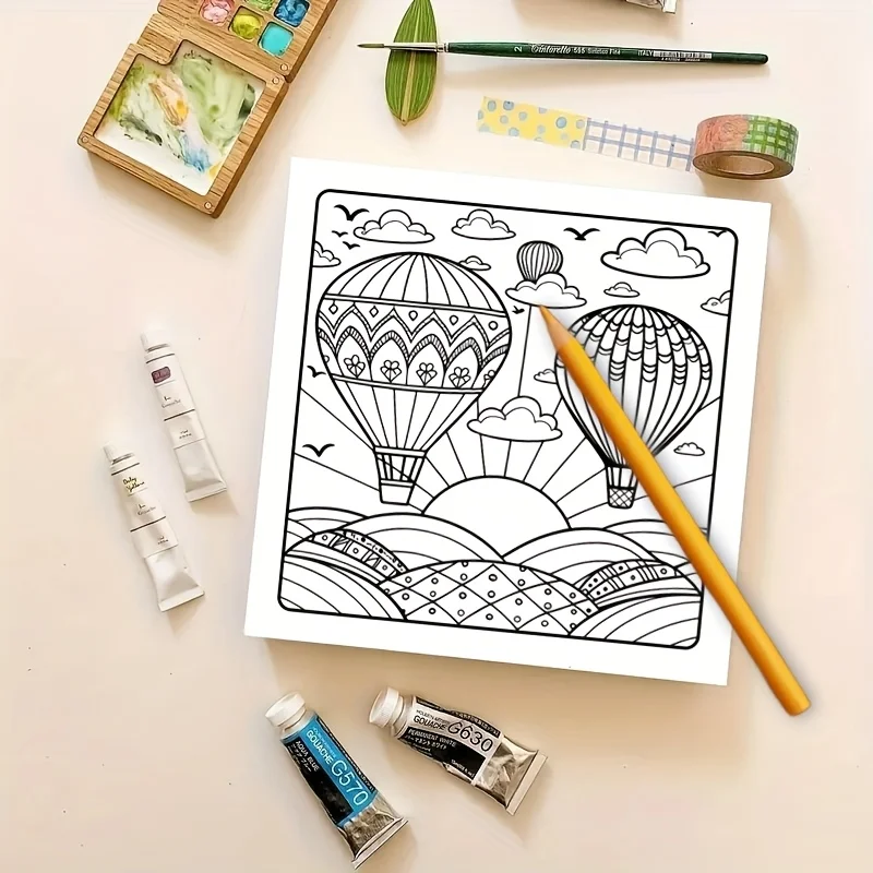

1pc Relax Adult Coloring Book - 25 Single-Sided Designs,Drawing & Painting, Perfect for Relaxation and Stress Relief