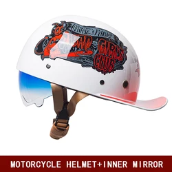 Motorcycle helmet German gourd ladle helmet retro cruise pedal electric helmet light Prince half helmet summer and winter