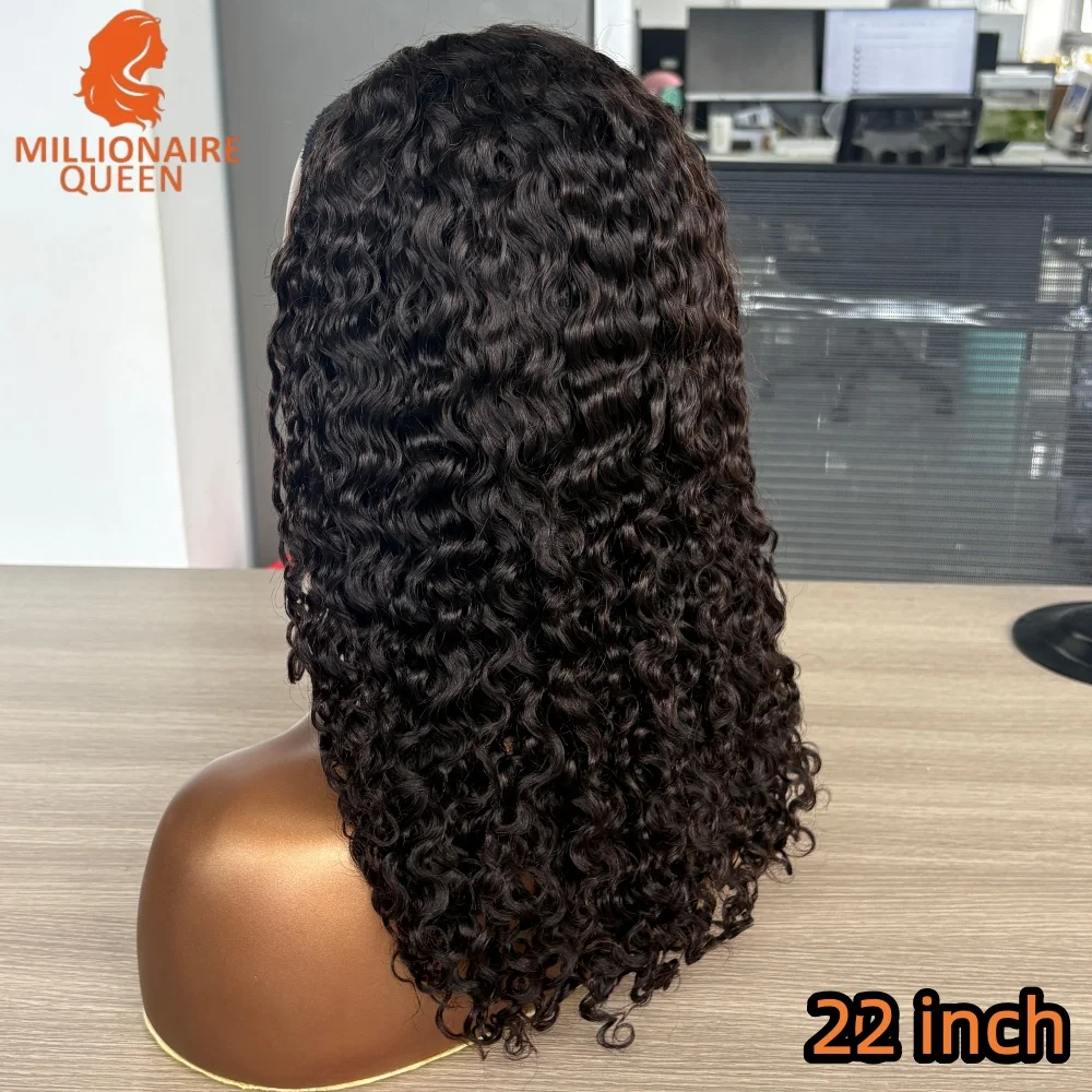 Half Wig Glueless Bohemian Curly 100% Human Hair With Drawstring Seamless Clips Half Wigs Full Machine Millionaire Queen
