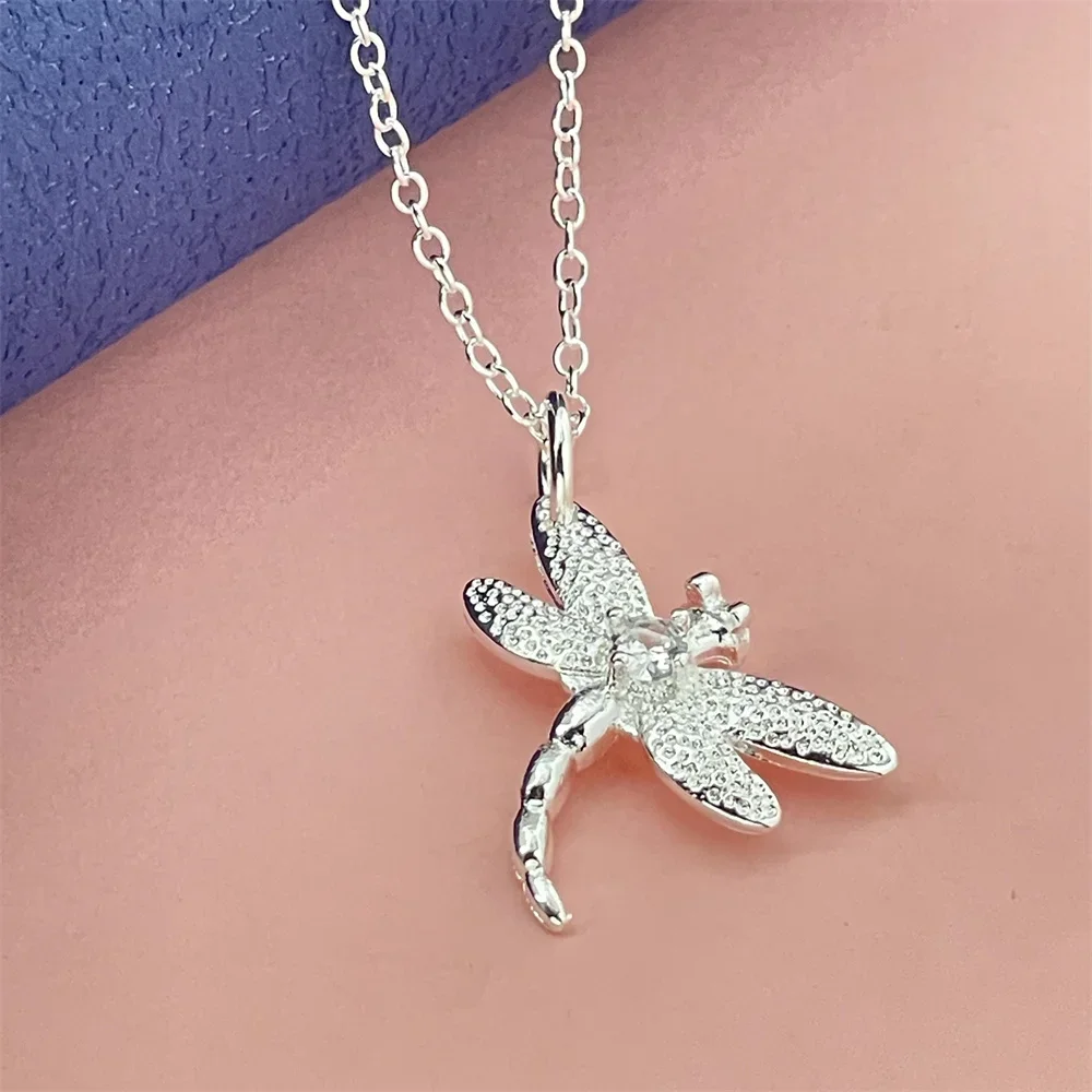 Andara 46CM silver color fashion dragonfly pendant necklace hot selling jewelry men and women jewelry wedding engagement gift