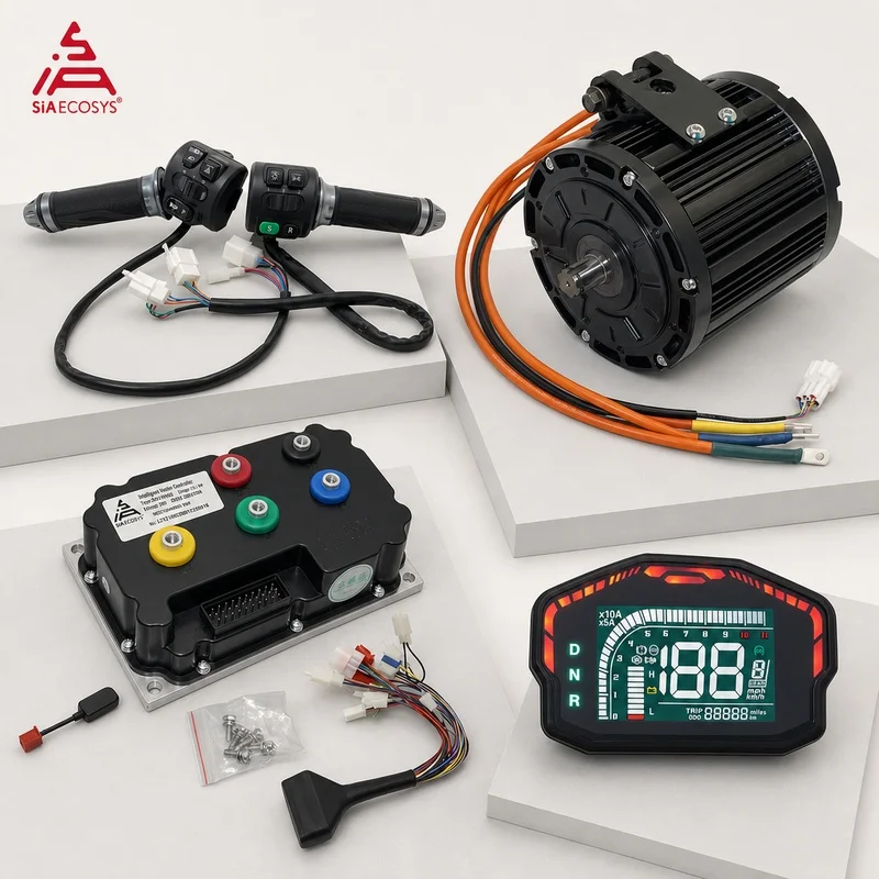 CAN Bus VOTOL EM200-2SP Power Kit QSMOTOR QS138 3000W 70H Spline Shaft Mid Drive Motor for Electric Motorcycle Conversion