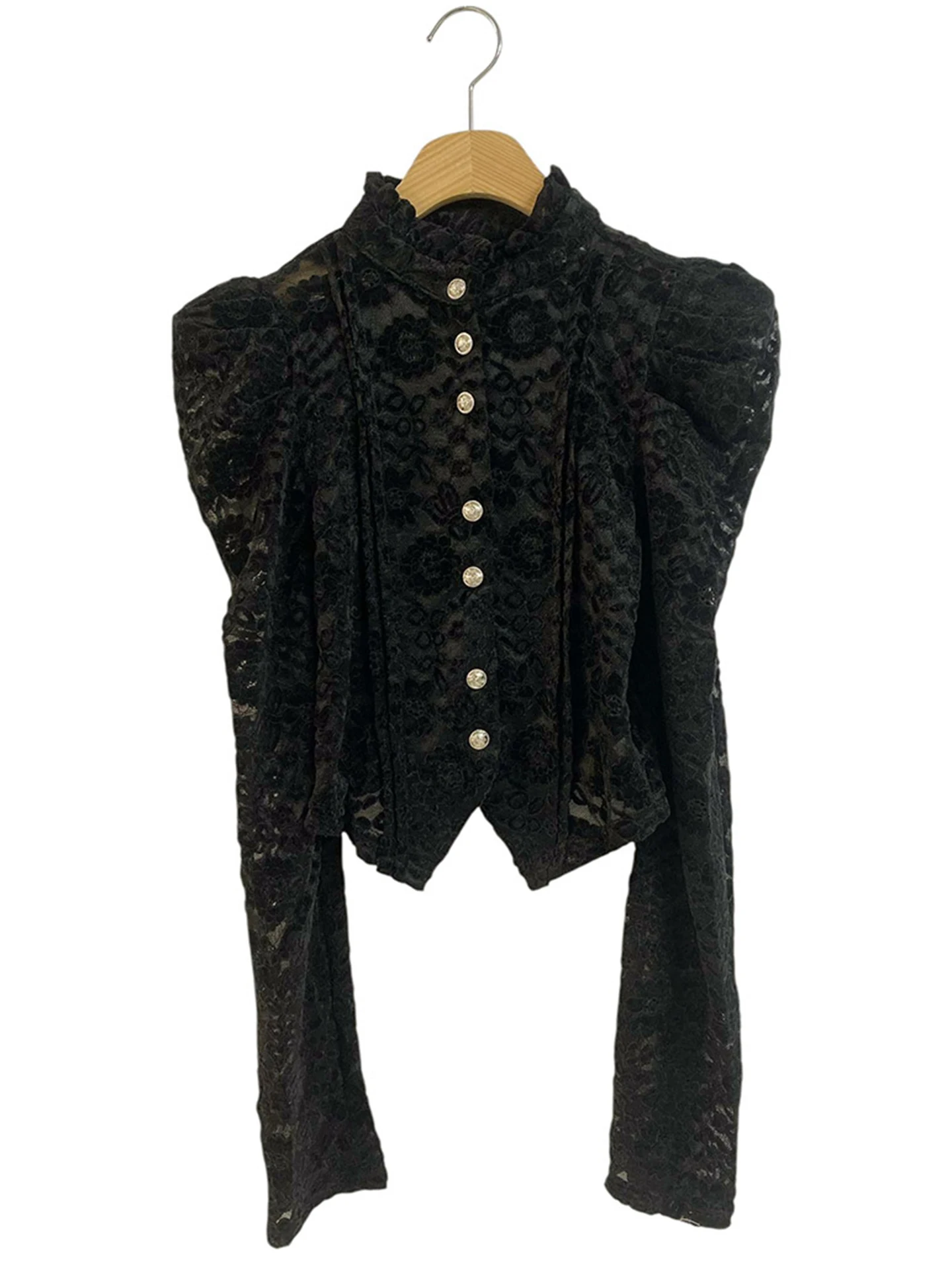 

Gagarich, французская светская кружевная рубашка с вышивкой и крючком, женская осенне-зимняя нерегулярная универсальная шикарная базовая рубашка