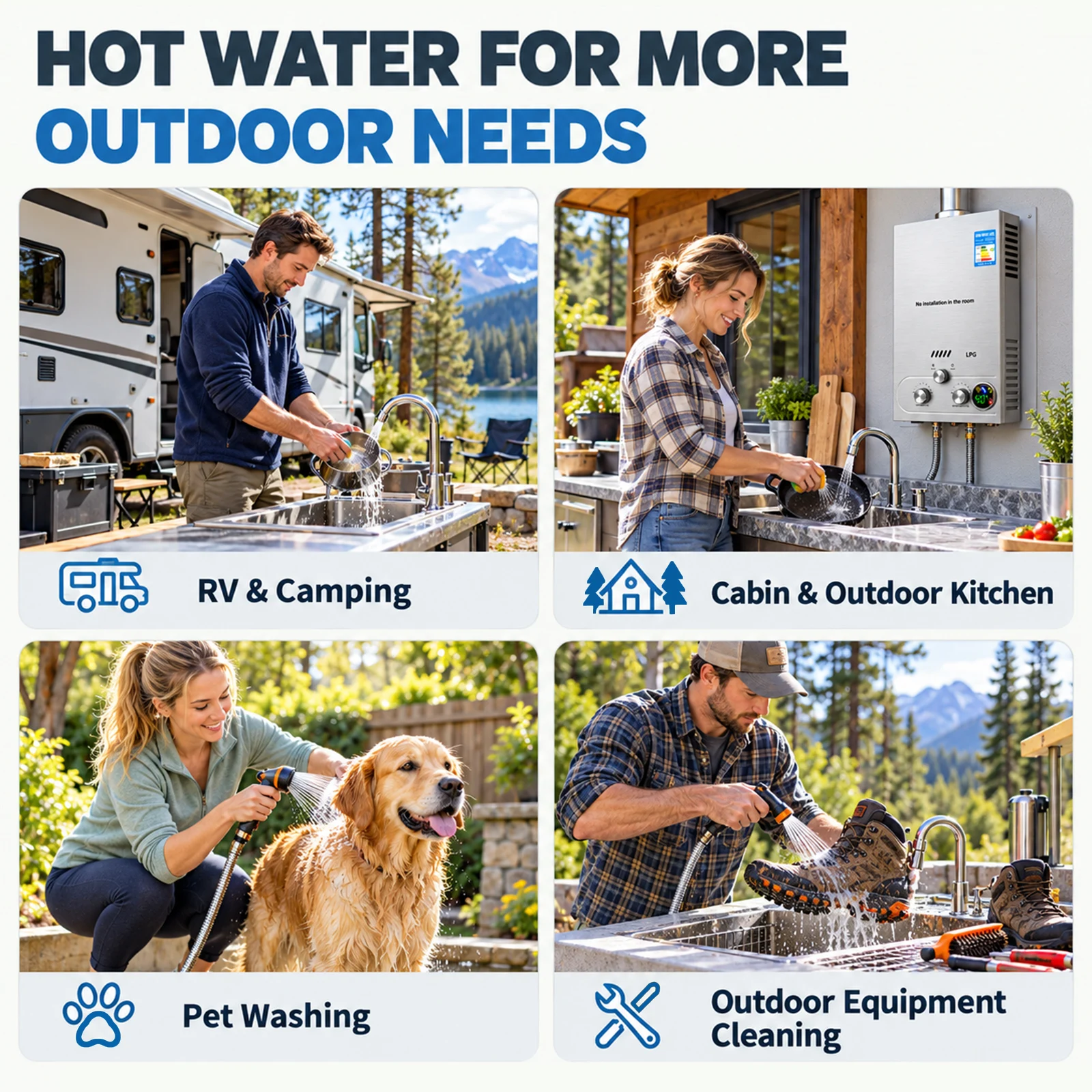 SIHAO CE Certified 6/8/10/12/16/18L Tankless Kitchen Wall-Mounted Electric Water Heater Home Appliance  Bathroom Faucets Kitchen Tap Heater Outdoor Camping