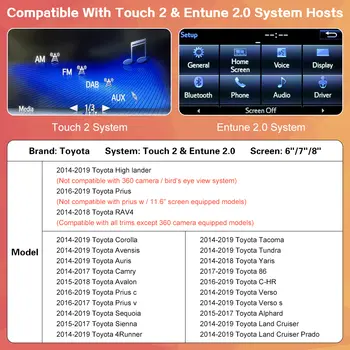 適用於豐田 Touch2 Entune2.0 Highlander Auris Sienna Prius Yaris Camry Corolla Avensis RAV4 的無線 CarPlay Android Auto 解碼器 10 最佳銷售 Auris CarPlay - №5