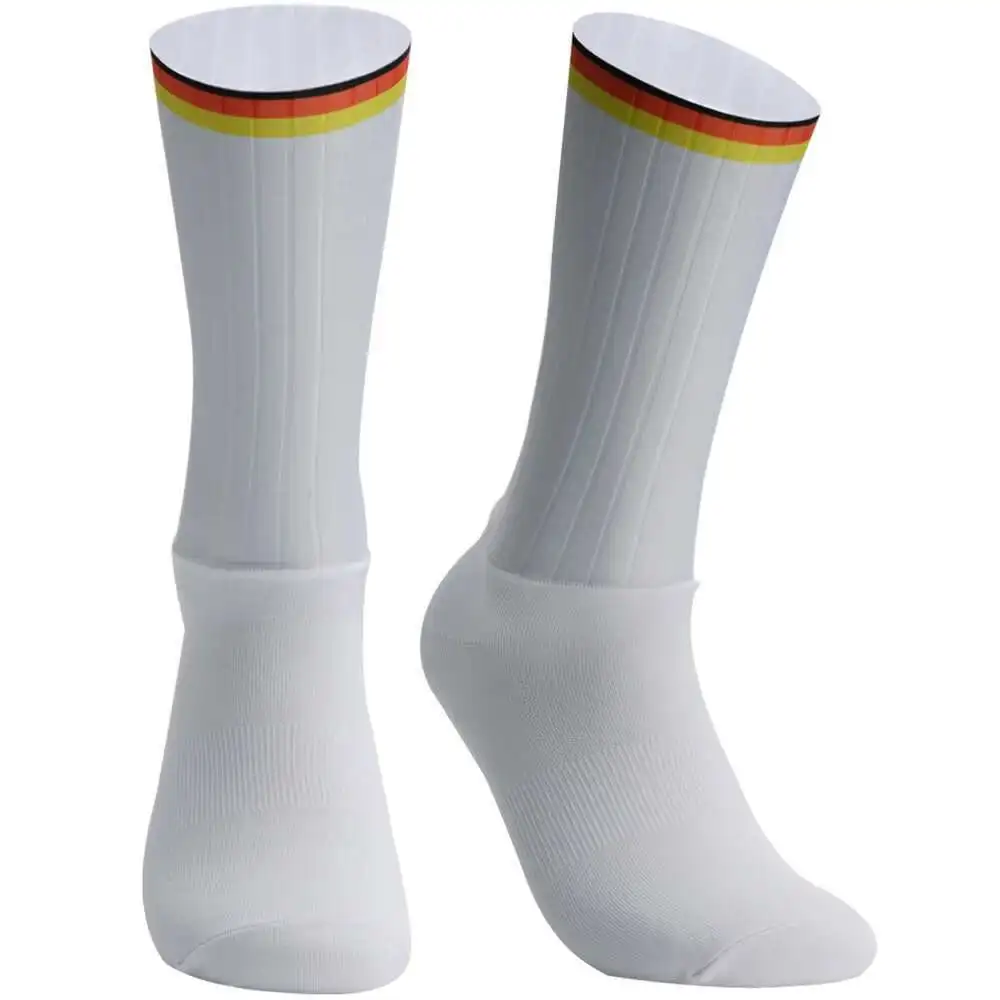 

Cycling 2024 Anti Slip Whiteline Silicone Summer Aero Socks Men Bicycle Sport Running Bike Socks Calcetines Ciclismo