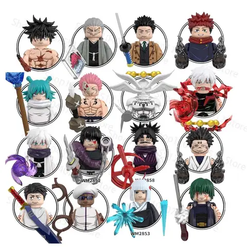 WM6201 WM6202 WM6200 애니메이션 Jujutsu Kaisen 벽돌 MOC Gojo Yuta 호환 액션 피규어 퍼즐 만화 모델 장난감 생일 선물