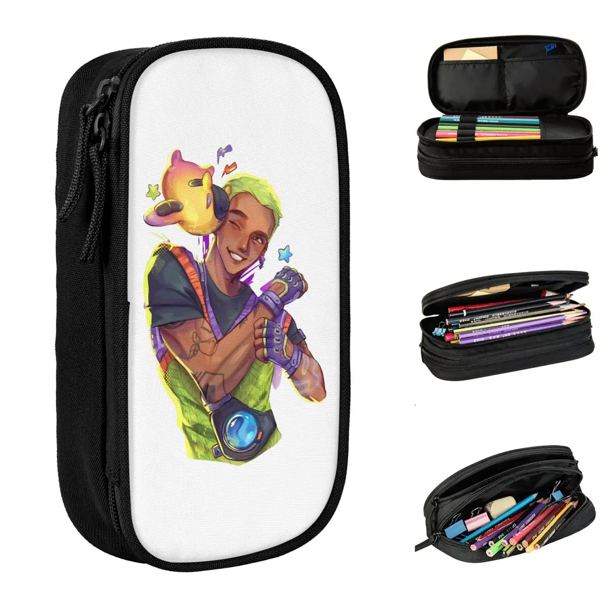 Gekko أنا حقًا أحبها مقلمة Valorant Game Pencilcases حامل قلم للفتيات الصبي حقائب اللوازم المدرسية الهدايا القرطاسية