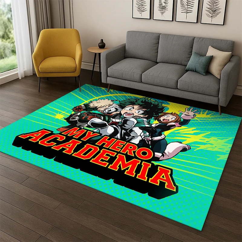 Cartoon My Hero Academia Deku Bakugou Anime Carpet Rug for Bedroom Living Room Sofa Doormat Home Decor,Kid Area Rug Non-slip