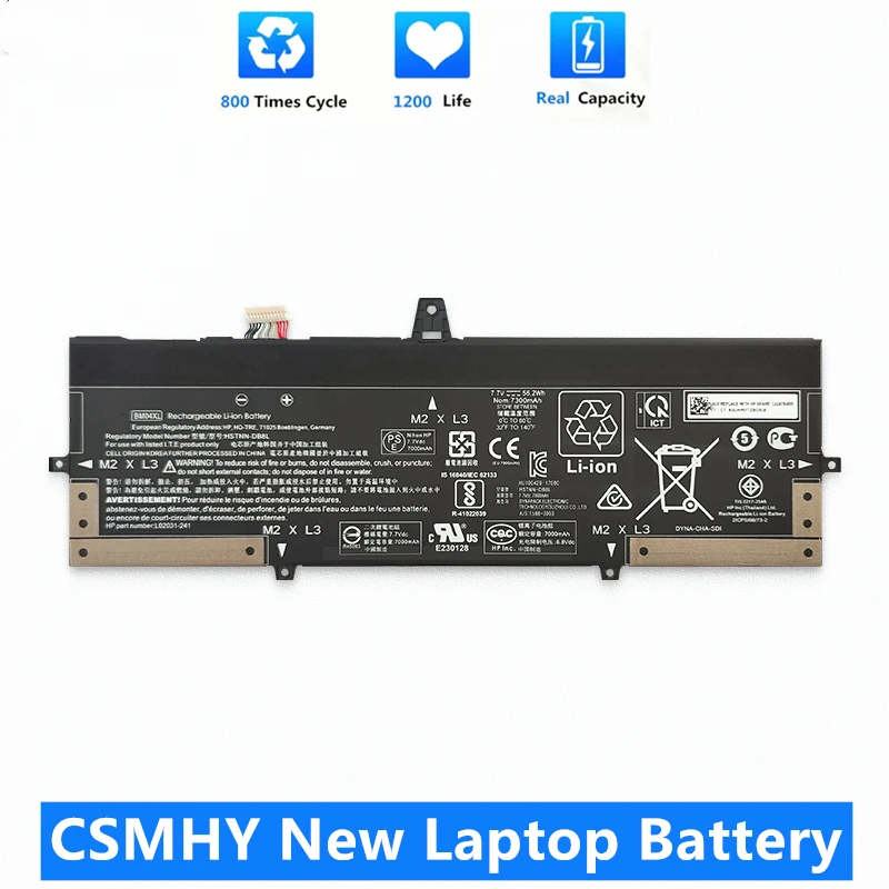 

CSMHY New 7.7V 56.2Wh BM04XL Laptop Battery for HP EliteBook x360 1030 G3 G4 Series HSTNN-DB8L HSTNN-UB7L L02031-541 L02478-855