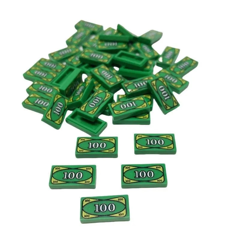 

Совместим с Lego, мелкие кирпичи, детали Moc, деньги, доллар, 100 долларов, банкноты, аксессуары для долларов, 3069 игрушки