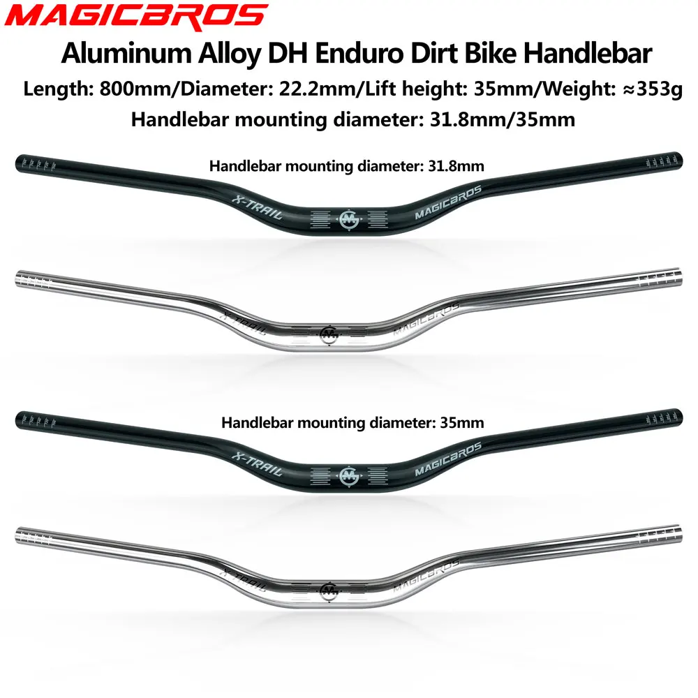 MAGICBROS 800MM DH Downhill Enduro Dirt Bike Lenker 31.8MM 35MM Riser Bar Swallow Softtail Aluminium Mountainbike Lenker