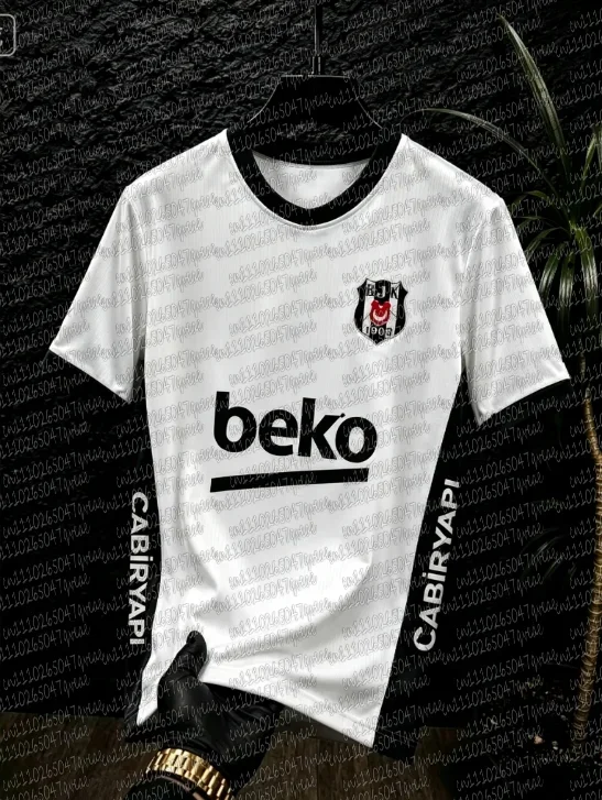26-27 Beşiktaş Heim- und Auswärtst-Shirt mit 3D-Digitaldruck, bequemes und atmungsaktives Sport-Freizeit-Oberteil, Familien-Partnerlook – Detail 6