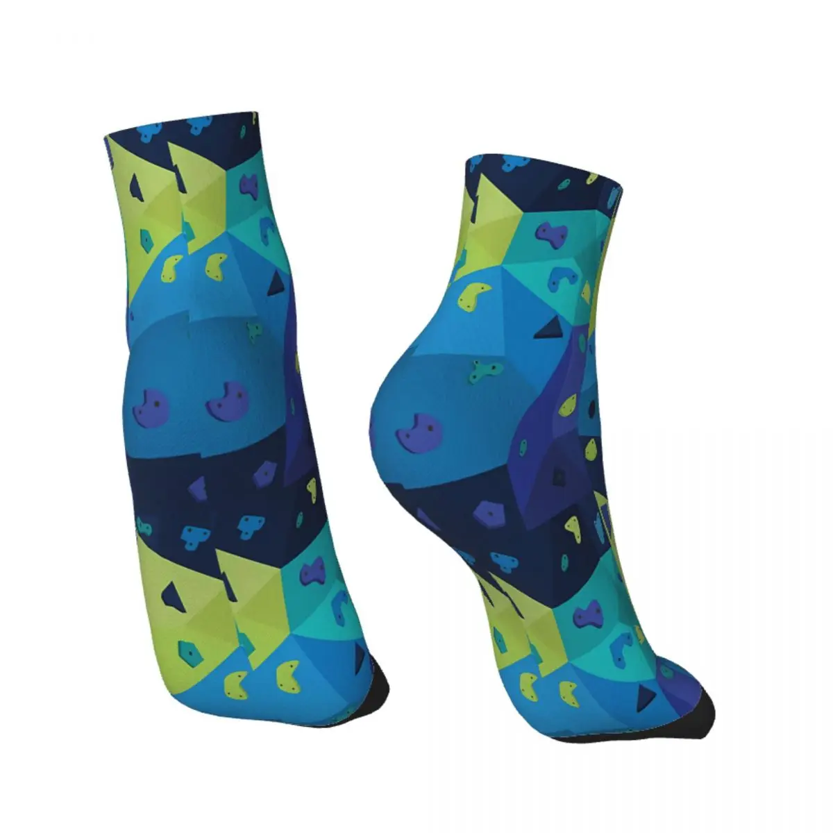 Boulder Wall Blue And Green Ankle Socks Male Mens Women Summer Stockings Harajuku