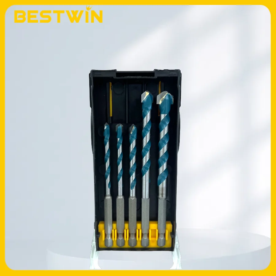 BESTWiN Multi functional Drill bit set Multi Purpose Hex Shank Drill Bit for Metal Masonry Wood Block Brick and Plastic