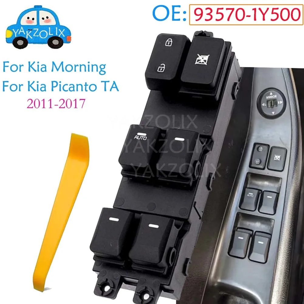 For Kia Picanto TA Morning 2011 2012 2013 2014 2015 2016 2017 Front Left Electric Power Lifter Window Switch Button 93570-1Y500