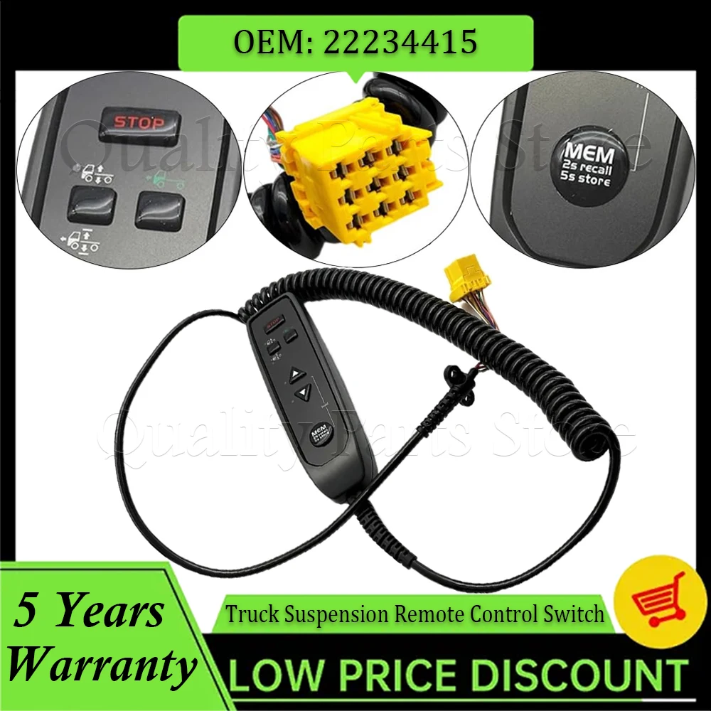 New For Volvo FH/FM/FMX/NH 9/10/11/12/13/16FM13 Truck 1PC Truck Suspension Remote Control Switch 22234415 20756753 20514067