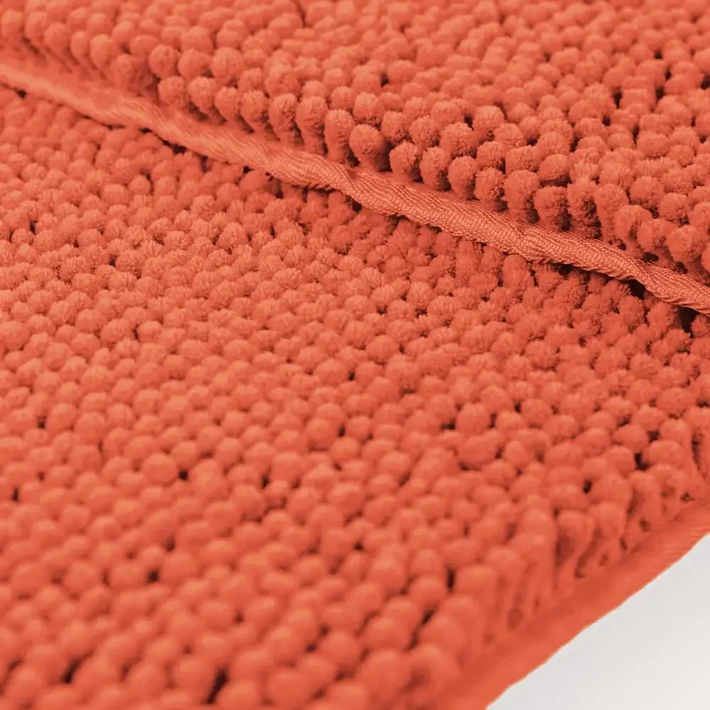 Luxuriöse Chenille Plüsch Bade matte super weiche saugfähige rutsch feste Boden 17 "x 24" Spa Oase verwandeln Wohnkomfort orange rot