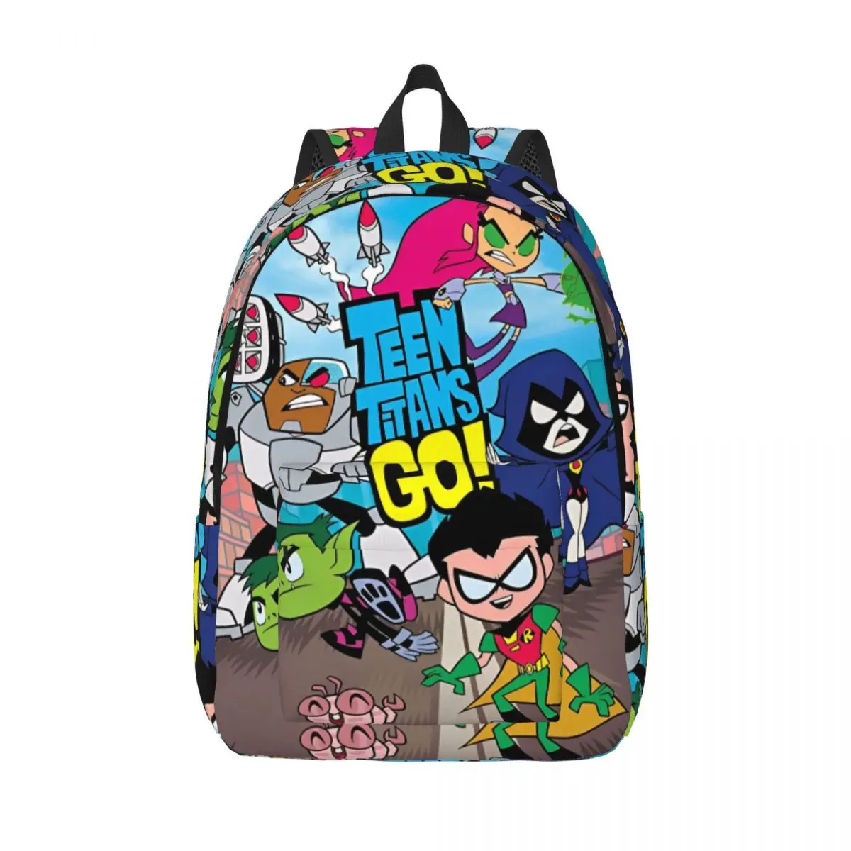 Teen Titans Go Family Backpack for Boy Girl Kids Student School Bookbag Comic Daypack Preschool Primary Bag Sports