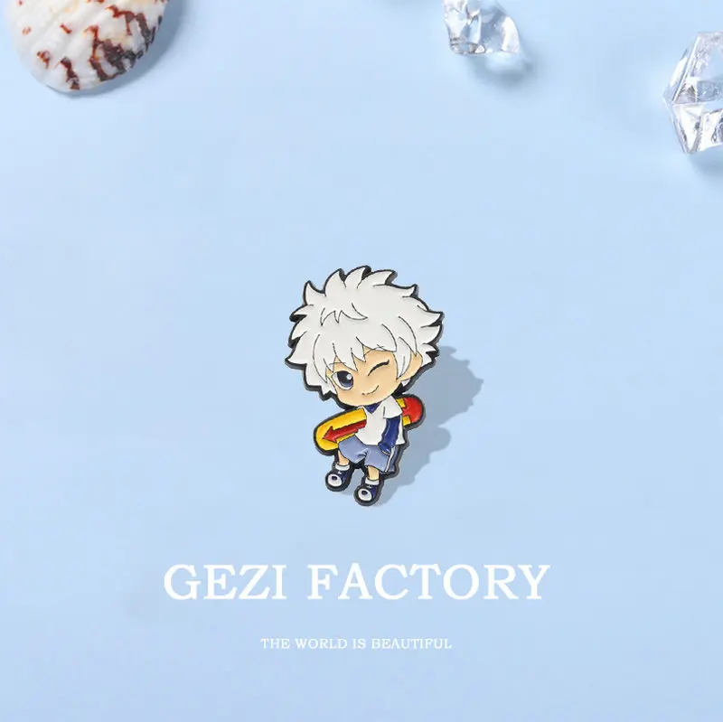 HUNTERxHUNTER Enamel Pin Custom GON Killua Kurapika Leorio Hisoka Brooch Lapel Badge Anime HxH Jewelry Gift for Fans