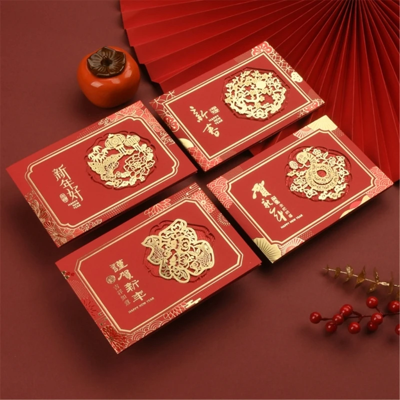 7pcs 3D Chinese New Year Greeting Cards 2025 Year Of The Snake Bright Greeting Cards For Various Ages And Occasion