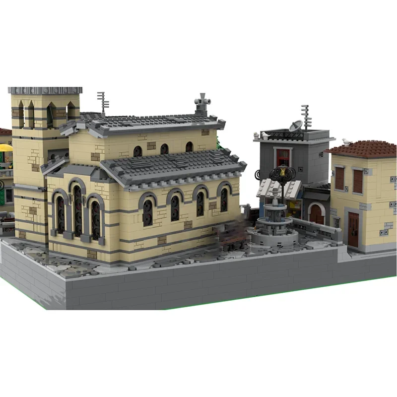 Street View Model Moc Building Blocks Italian Village Model Technology Brick DIY Assembly Construction Toy Holiday Gifts