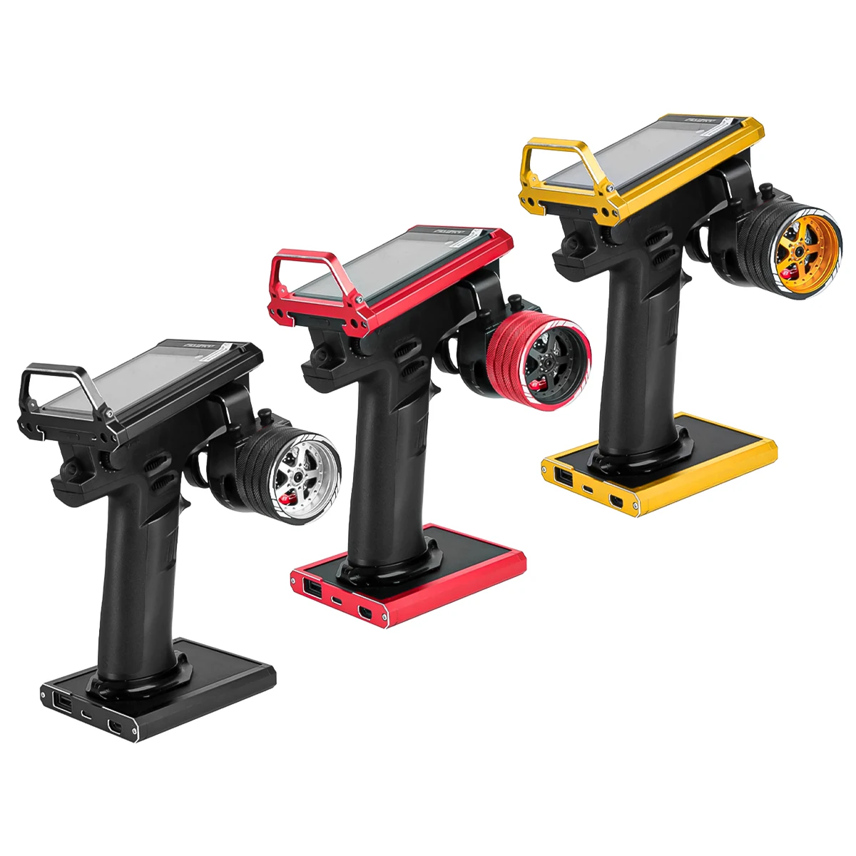 NB4 Metal Transmitter Upgrade Kit with Top/Bottom Protective Brackets And Direction Wheels Compatible with Flysky Nob NB4