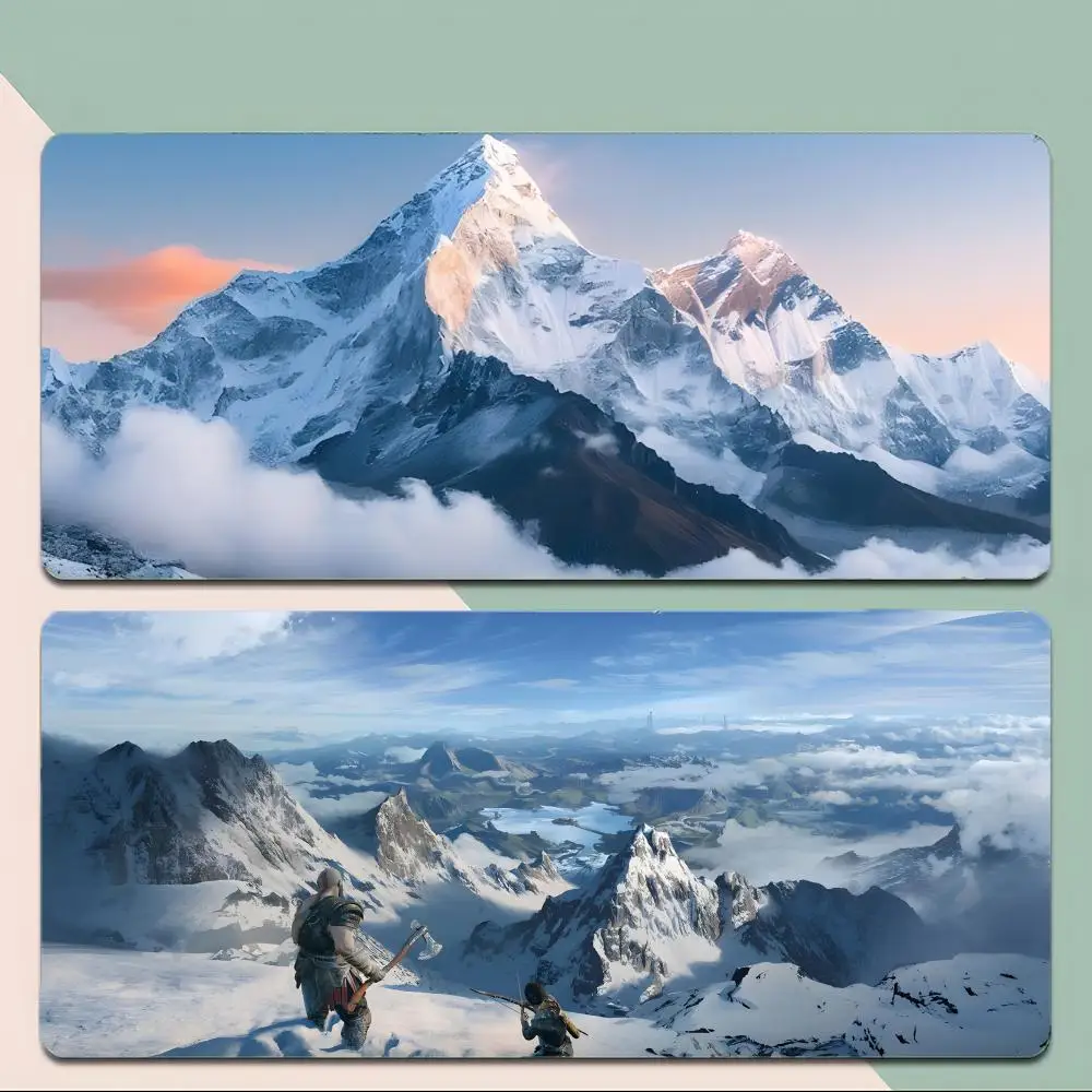Majestic snow mountains Mouse Pad Thick Stitched Edge Gaming Mousepad Large Non-Slip Desk Mat