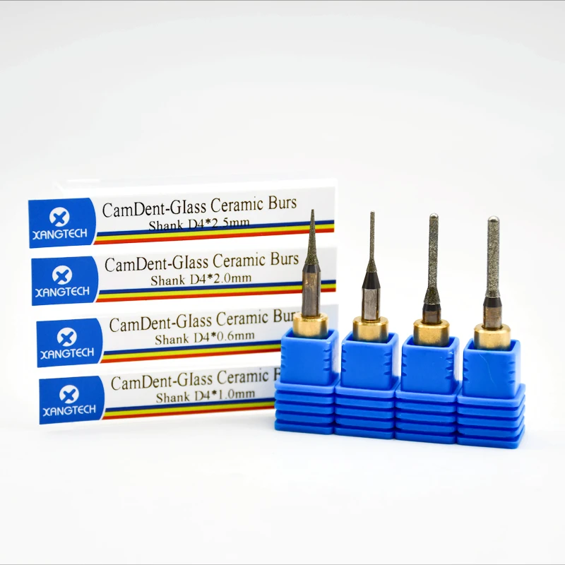 XANGTECH CamDent Glass Ceramic Burs Wet Milling Tools 0.6/1.0/2.0/2.5mm for Emax Block