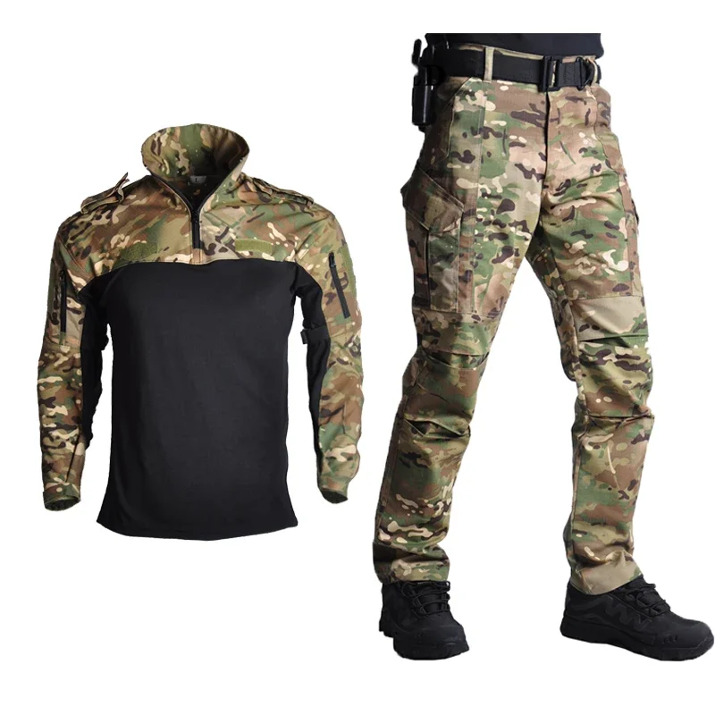 

Airsoft Camouflage Suit Softair Combat Uniform Men Tactical Shirt Wear Resistant Cargo Paintball Pants Hiking Hunting