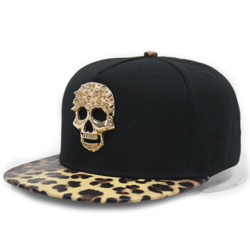 Men Caps Flat Hat Hip Hop Snapback   SKULL Rivet   Baseball Cap  Street Dance Cap Trendy Men's and Women's Flat Hat