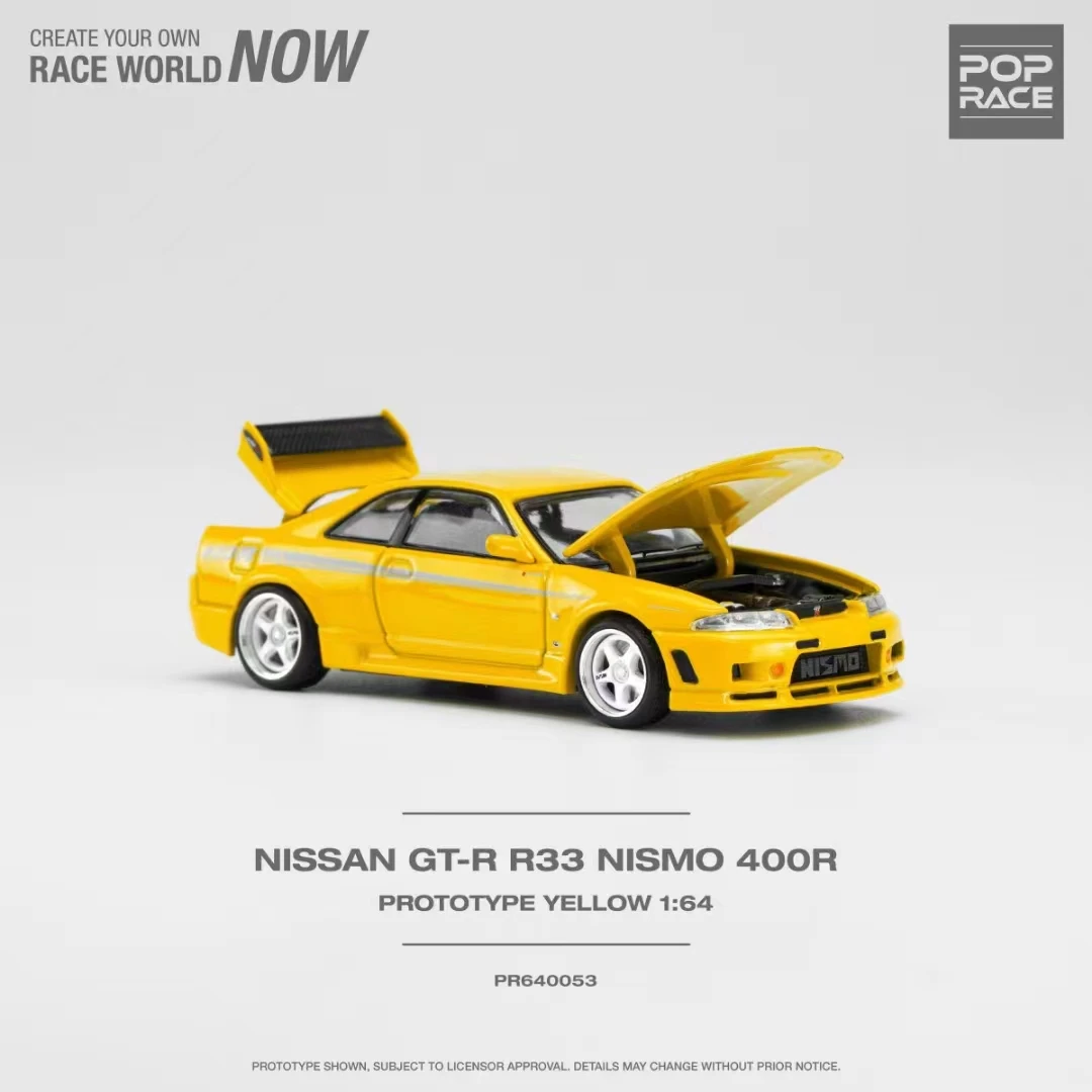 Diecast Model Car 1/64 Nissan R33 GTR Alloy Car Model GTR Nismo 400R Vehicle Toys for Boys Collection Display Original Box