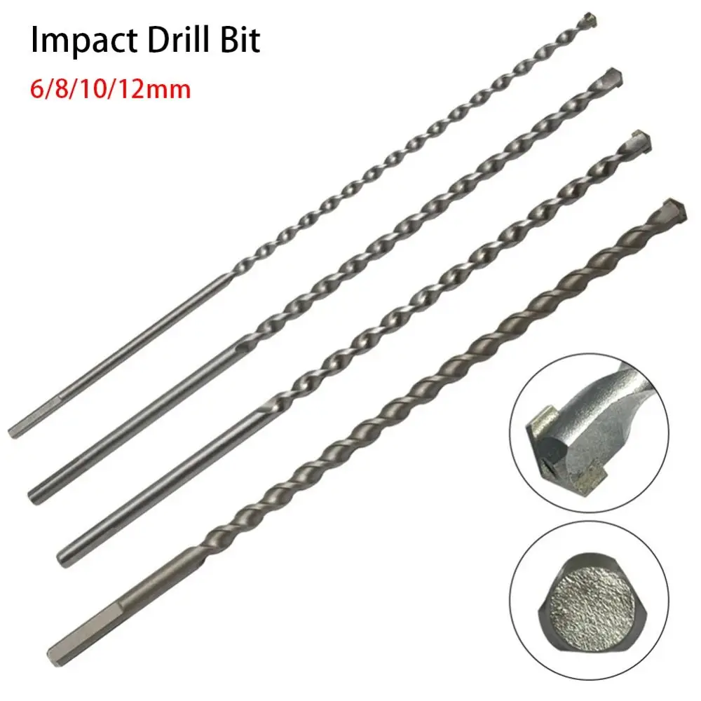 

1PC Impact Drill Bit Triangle Shank Tungsten Carbide Tip 300/350mm Extra Long Twist Drill Bits Penetrating The Wall Impact Bit