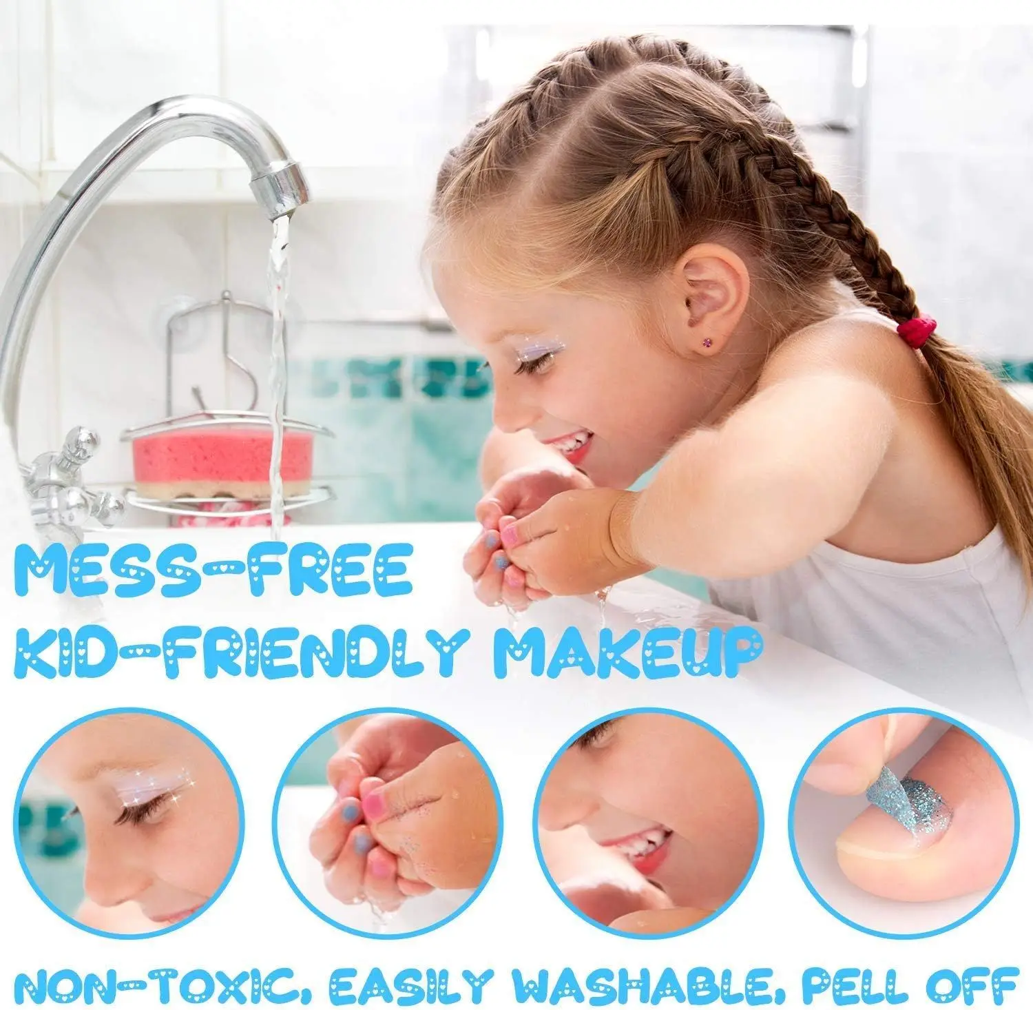 Kids Makeup Kit for Girl Washable Makeup Kit for Little Girls Gifts for Toddles Girl Pretend Play