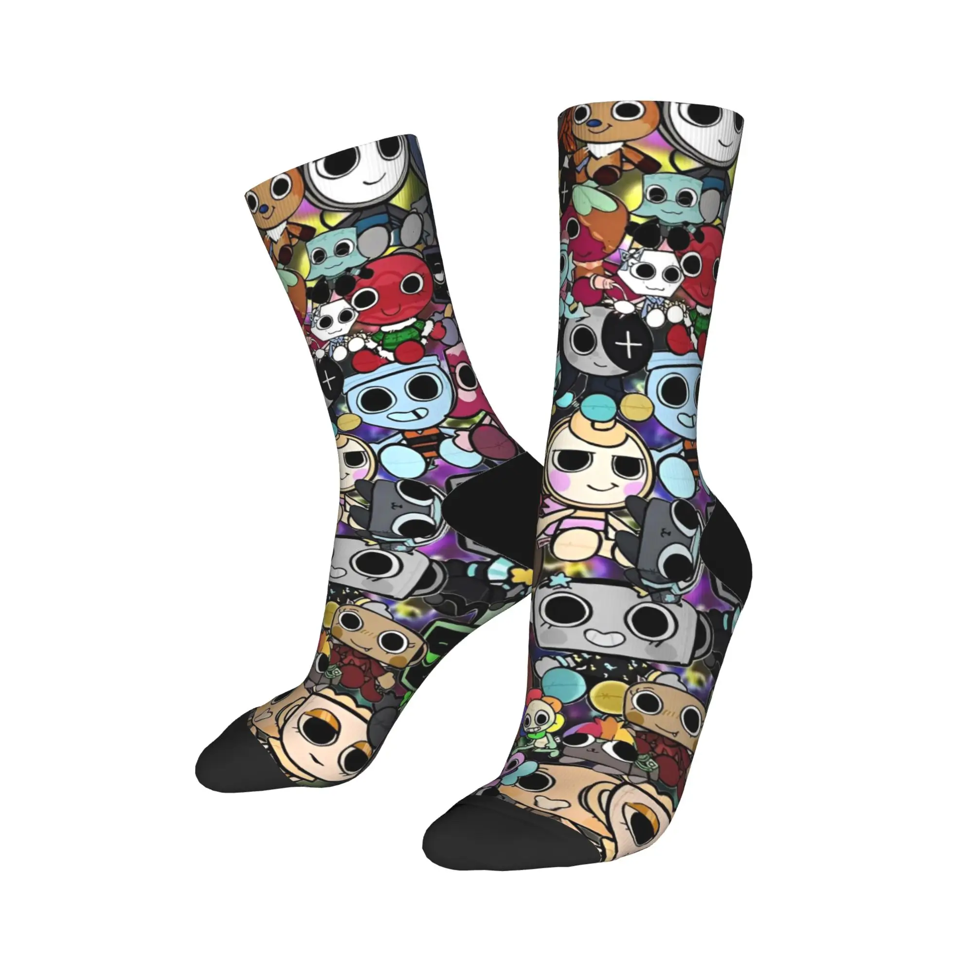 Casual Dandys World Vee Shelly Goob Gigi Meias de basquete Catoon Poliéster Meias de tubo médio para mulheres e homens absorventes de suor