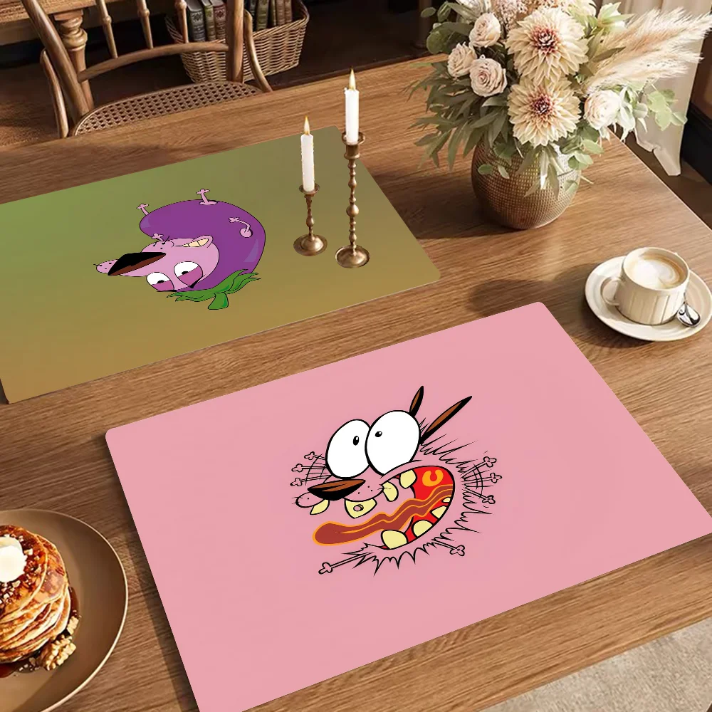 C-courage The-Cowardly Dog Kitchen Tableware Dish Drying Mats Desk Drain Pad Heat Resistant Counter Top Mat Non-slip Draining