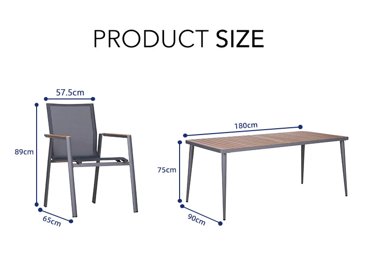 Mesa de jantar e cadeiras de alumínio para pátio de móveis ao ar livre Conjunto de jantar bistrô de jardim