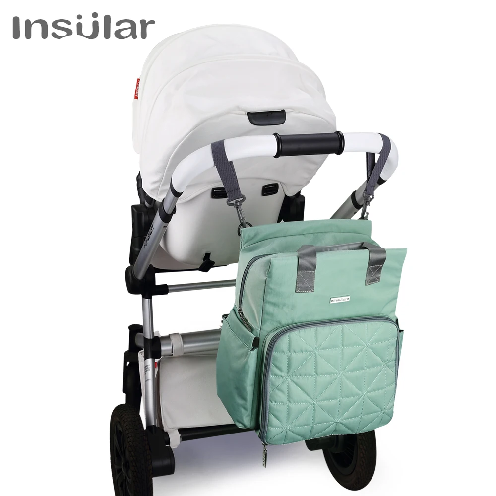 INSULAR Mummy Bags Baby Maternity Double Shoulders Bags Diaper Backpacks Stroller Fashion Large Capacity Waterproof Washable