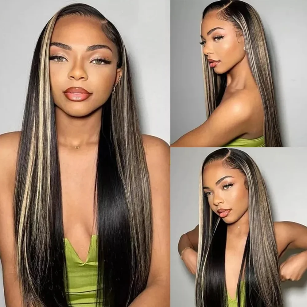 250 الكثافة 13x6 HD الدانتيل الباروكة الأمامية 1B/27 تسليط الضوء على العظام مستقيم البرازيلي الملونة خصلات الشعر المستعار الإنسان على التخليص بيع للمرأة #3