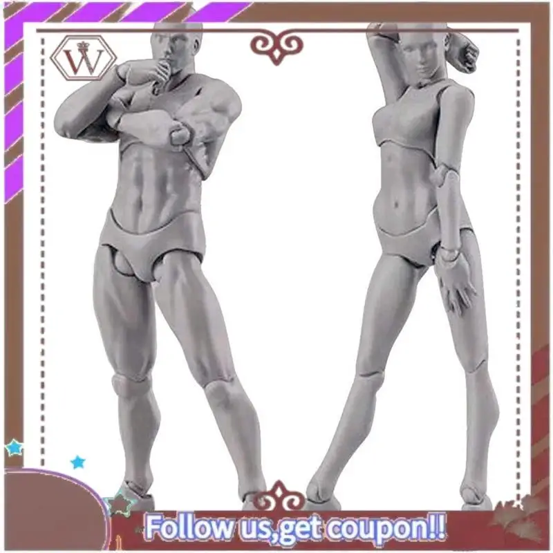 ABBG-Body Doll, Artists Manikin Blockhead Jointed Mannequin Drawing Figures Male+Female Set