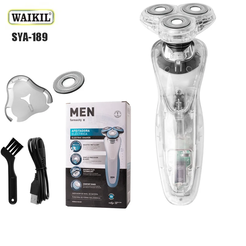 WAIKIL Professional Men's electric multifunctional electric shaver water washing and USB charging razor Powerful Beard Shaving