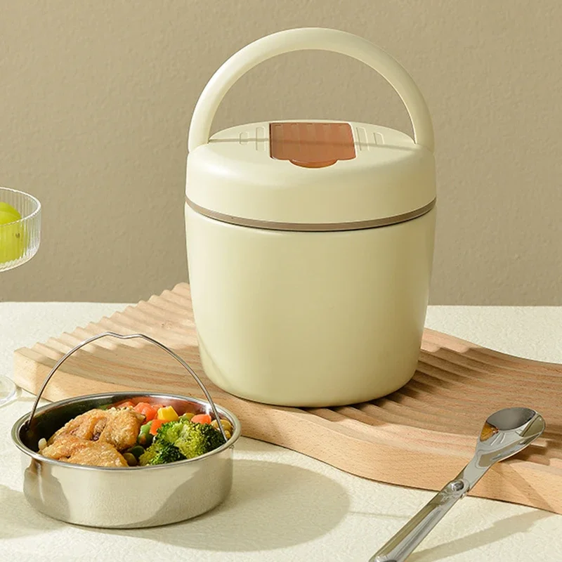 Portable Mini Stainless Steel Insulated Lunch Box 1.2L/1.5L Vacuum Sealed Food Container with 12-Hour Long-Lasting Insulation