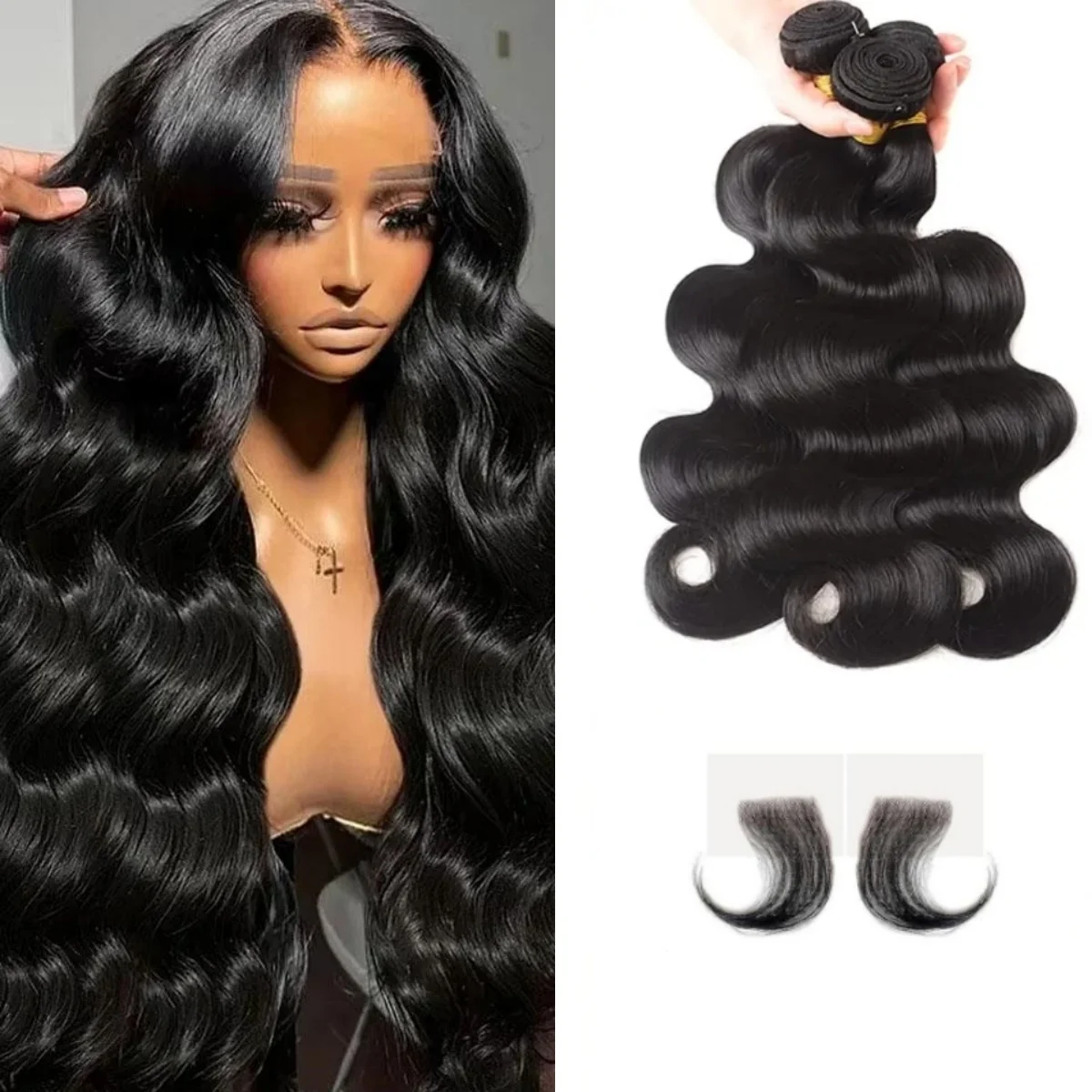 Tissage en lot brésilien Remy Body Wave 100% naturel, extension de cheveux noirs, non traités, 1/3/4