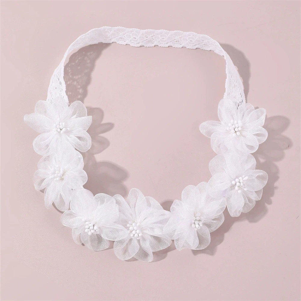 

Chiffon Flower Headband for Baby Girls Hair Accessories Little Princess Newborn White Lace Floral Hairband Infantil Headwear