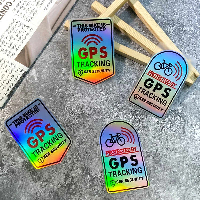 Pegatina reflectante con rastreo GPS, calcomanía de vinilo impermeable de advertencia de seguridad para el tubo superior del cuadro de bicicleta de carretera
